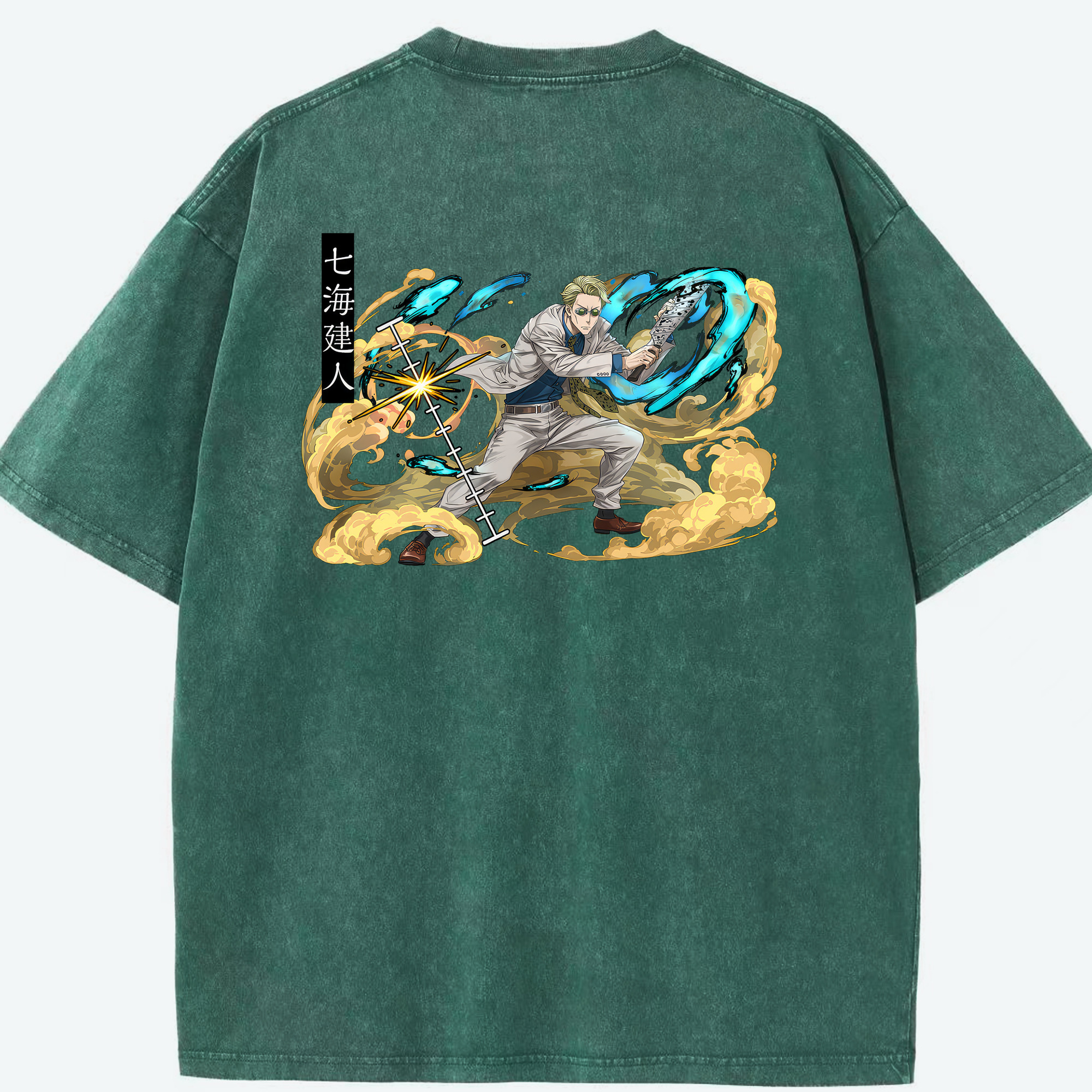 （画像用） 呪術廻戦 Jujutsu Kaisen 綿100% ヴィンテージ風 半袖Tシャツ（背面プリント）